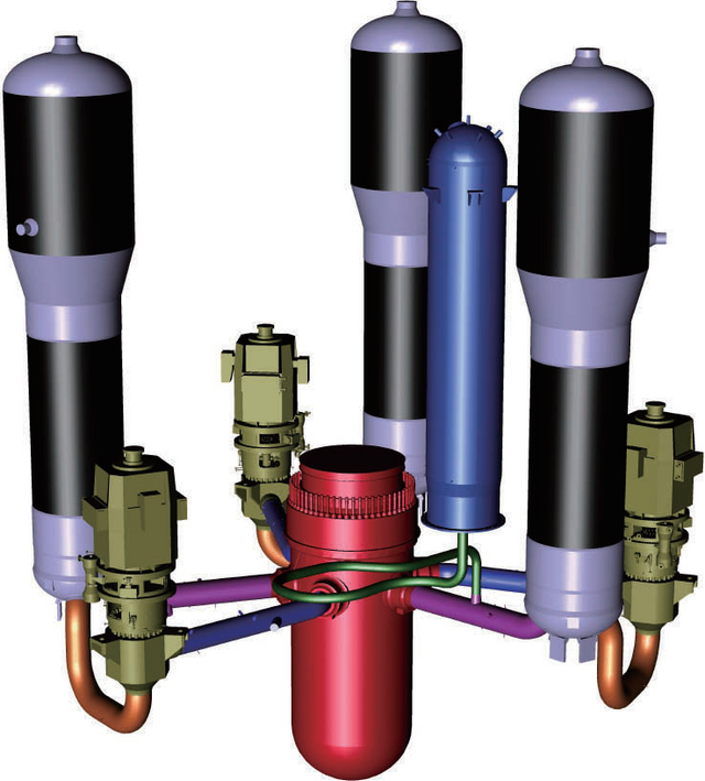 Schematic of a pressurized water reactor.